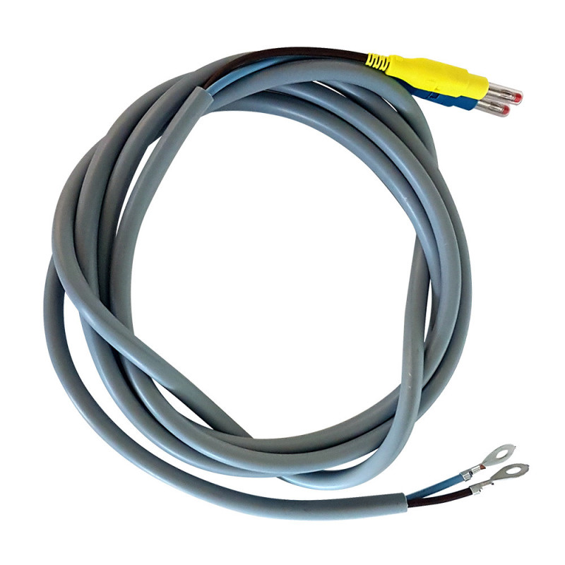 Bipolar electrode cable with blue and yellow plug